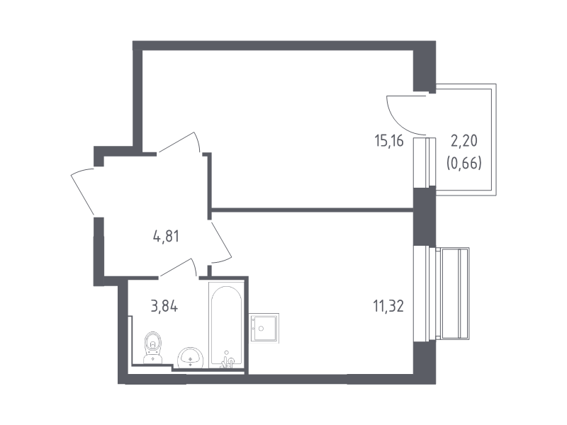1 ккв 35,8 м²