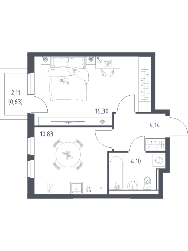 1 ккв 36 м²