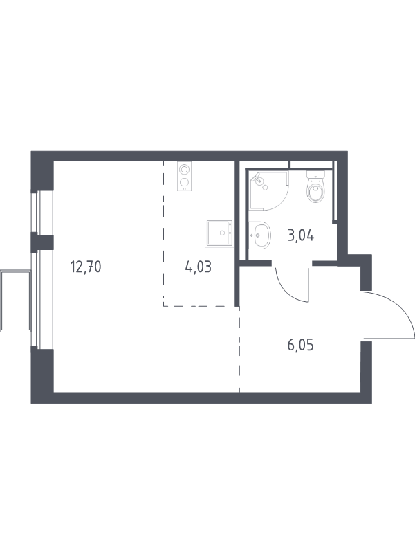 Студия 25,8 м²