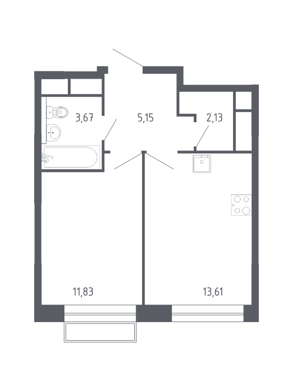 1 ккв 36 м²