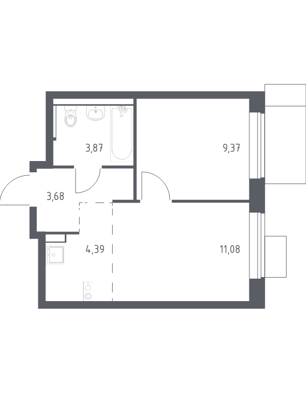 2 ккв (Евро) 32,4 м²