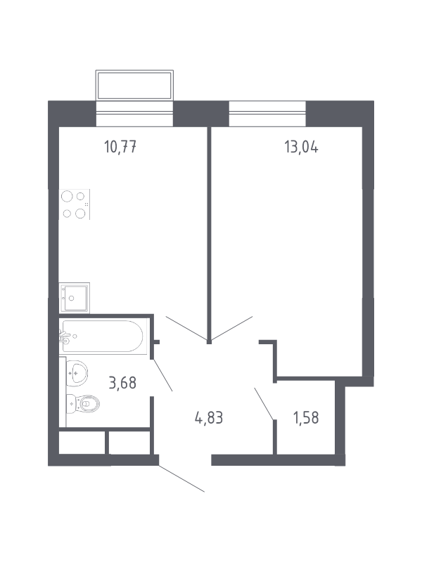 1 ккв 33,2 м²