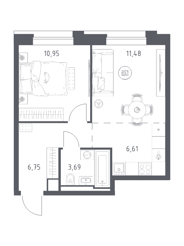 2 ккв (Евро) 39,5 м²