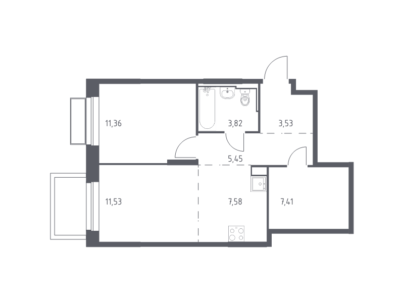2 ккв (Евро) 50,7 м²