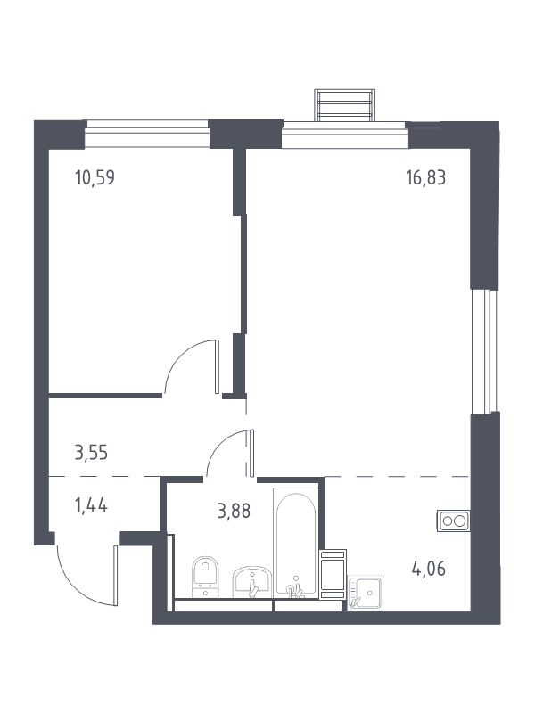 2 ккв (Евро) 39,6 м²