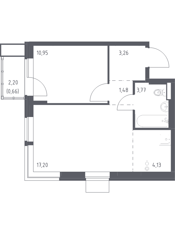 2 ккв (Евро) 41,5 м²