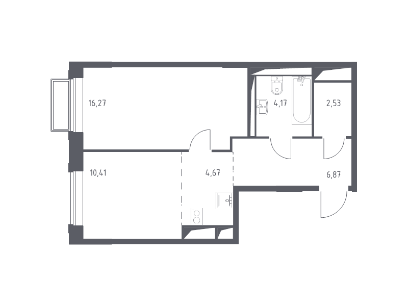 2 ккв (Евро) 45,1 м²