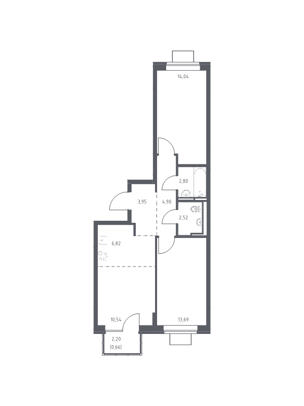 3 ккв (Евро) 59,9 м²