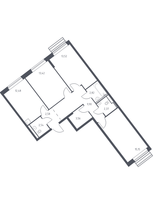 3 ккв 77,2 м²
