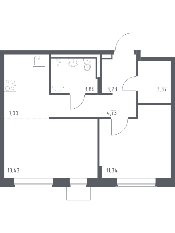 2 ккв (Евро) 47 м²