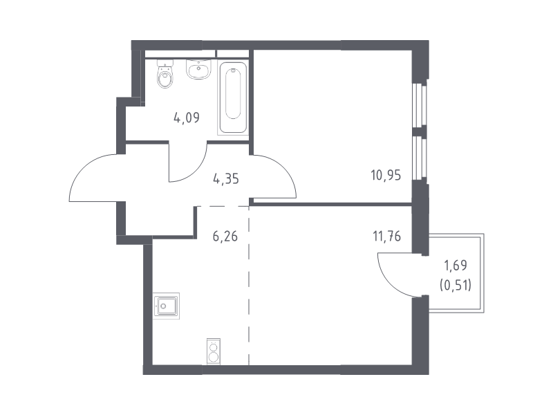 2 ккв (Евро) 37,9 м²