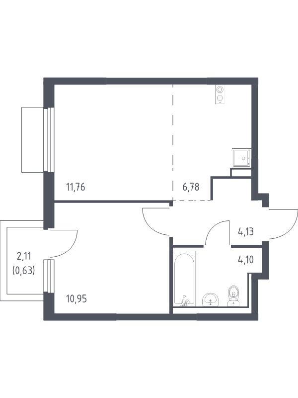2 ккв (Евро) 38,4 м²