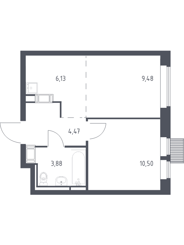 2 ккв (Евро) 34,5 м²