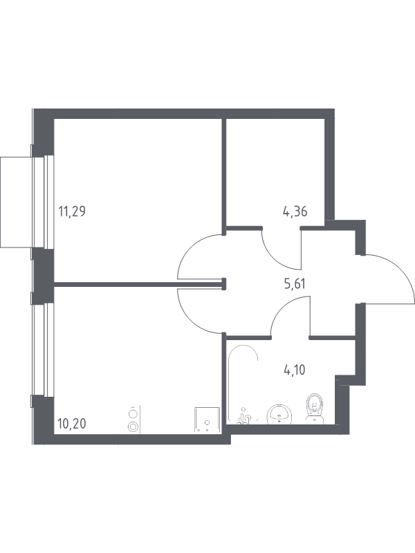 1 ккв 35,6 м²