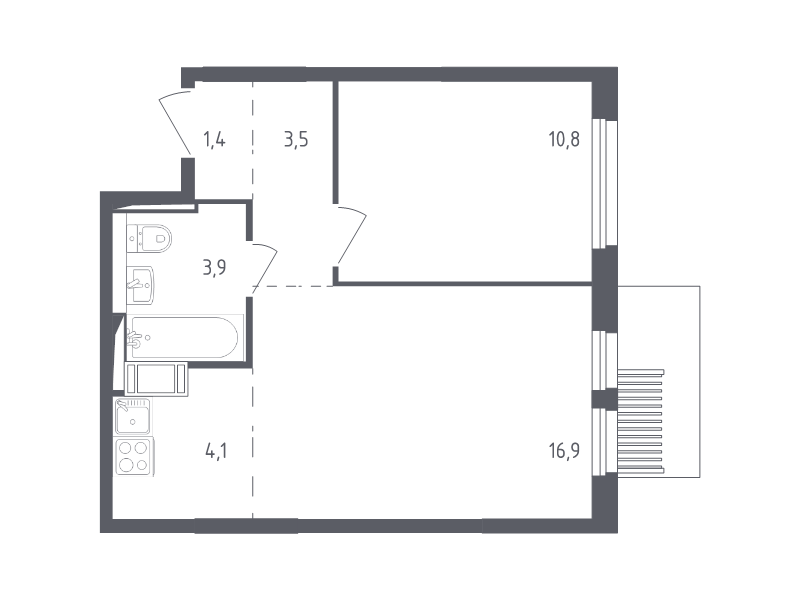 2 ккв (Евро) 40,2 м²