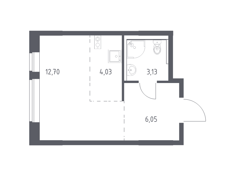 Студия 25,9 м²