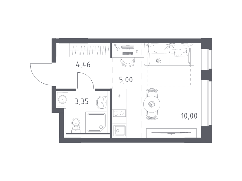 Студия 22,8 м²