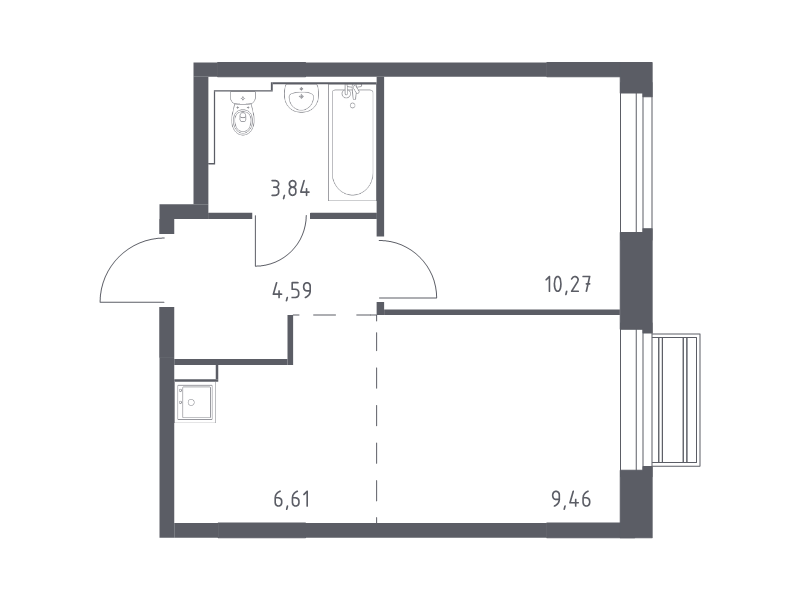 2 ккв (Евро) 34,8 м²