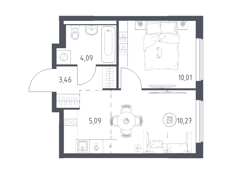 2 ккв (Евро) 32,9 м²