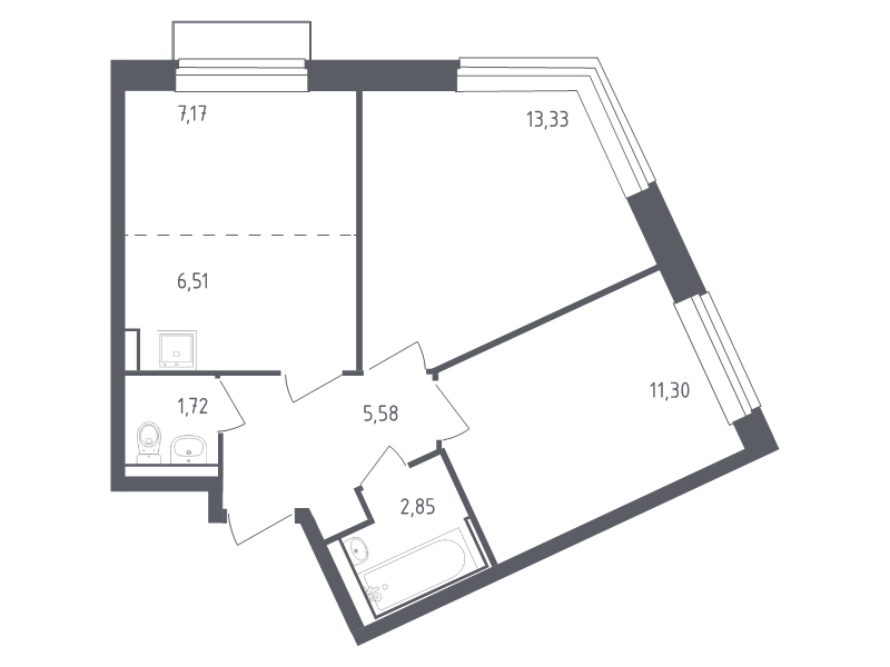 2 ккв 47,5 м²