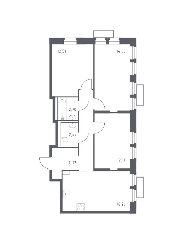 4 ккв (Евро) 72,1 м²