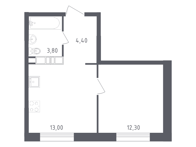 1 ккв 33,5 м²