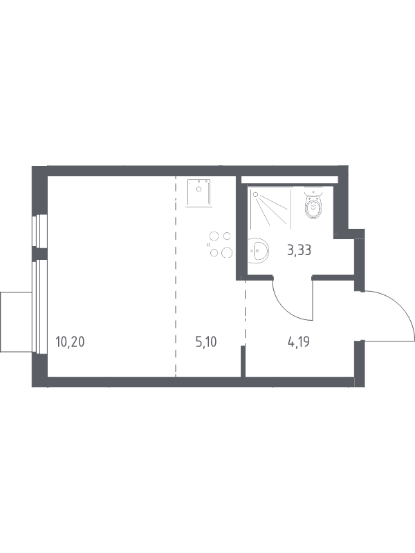 Студия 22,8 м²
