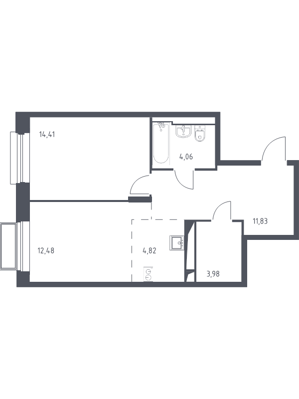 2 ккв (Евро) 51,1 м²