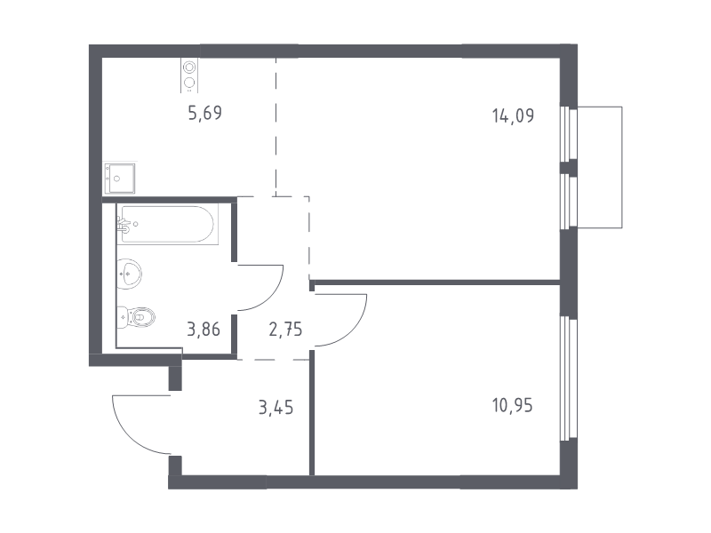 2 ккв (Евро) 40,8 м²