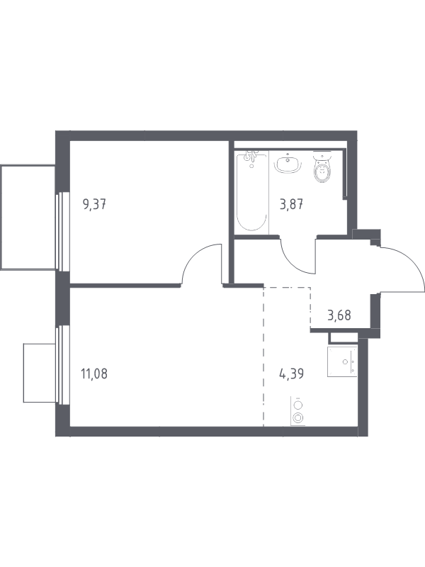 2 ккв (Евро) 32,4 м²