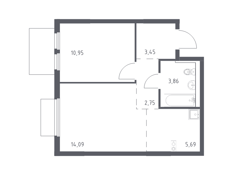 2 ккв (Евро) 40,8 м²