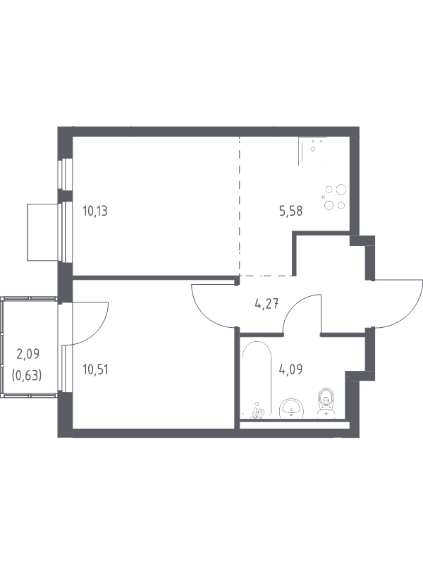 2 ккв (Евро) 35,2 м²