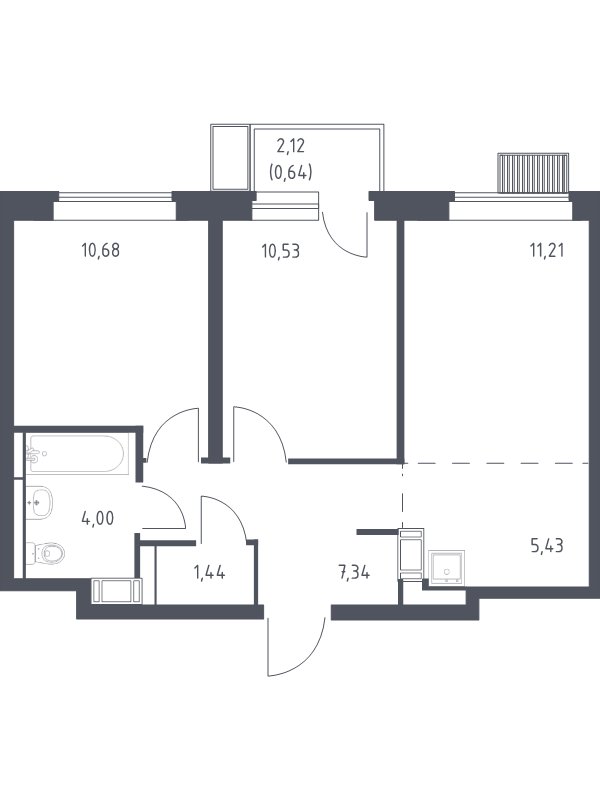 3 ккв (Евро) 51,3 м²