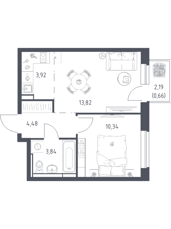 2 ккв (Евро) 37,1 м²