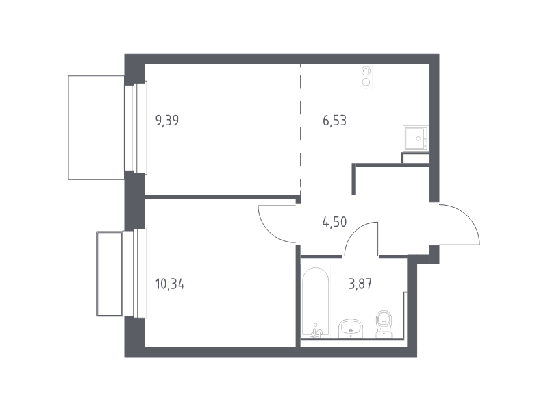 2 ккв (Евро) 34,6 м²