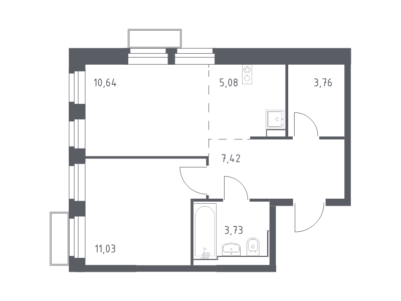 2 ккв (Евро) 41,9 м²