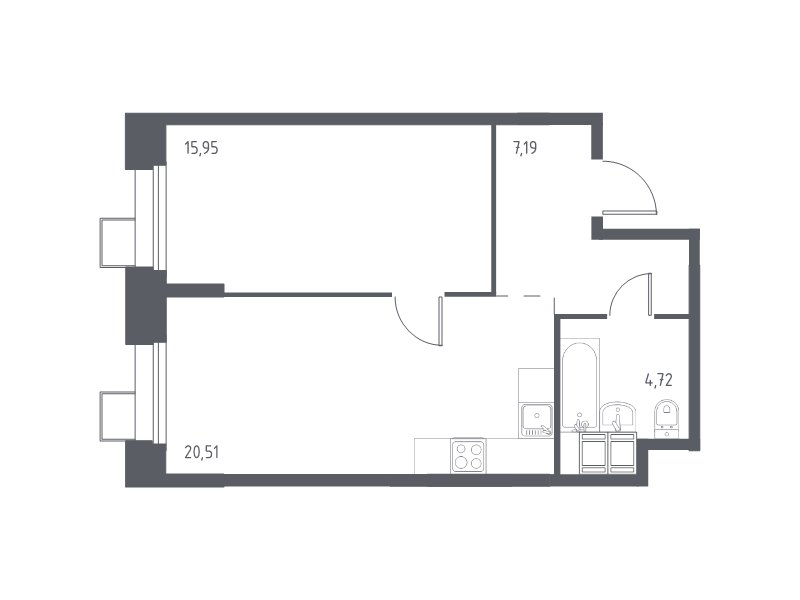 2 ккв (Евро) 48,7 м²