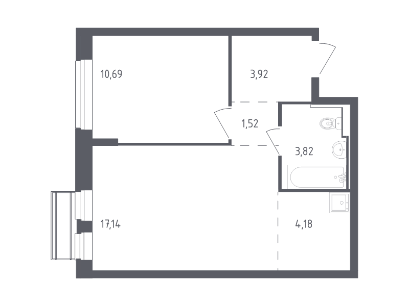 2 ккв (Евро) 41,3 м²