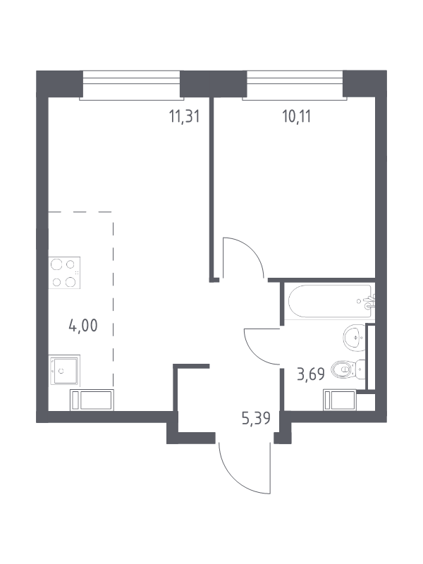 2 ккв (Евро) 34,5 м²