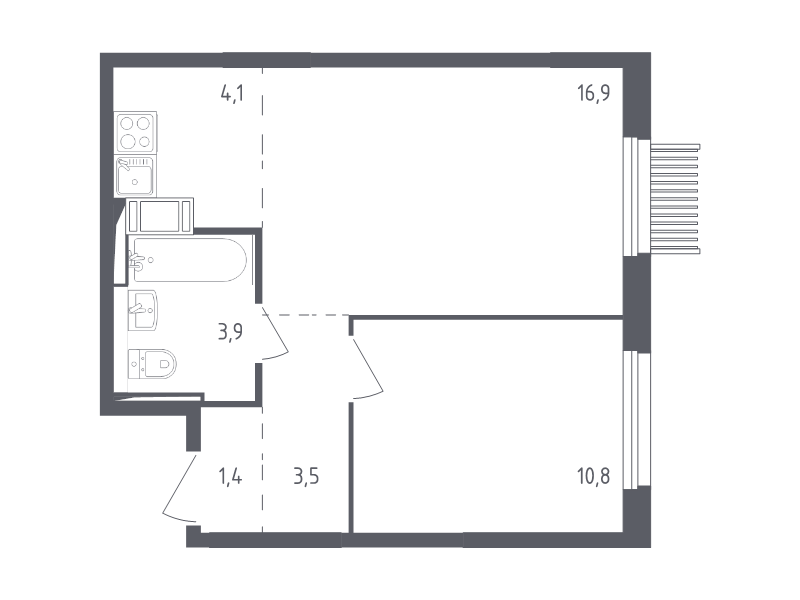 2 ккв (Евро) 40 м²