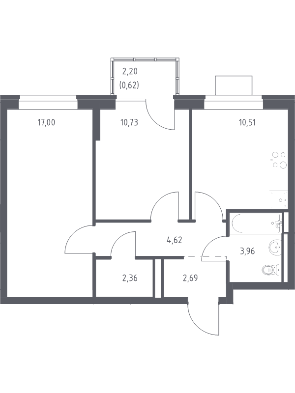 2 ккв 52,5 м²