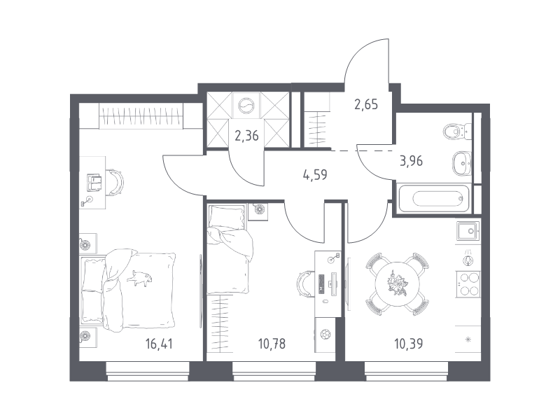 2 ккв 51,1 м²