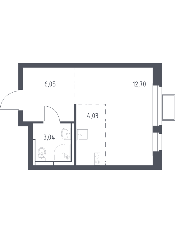 Студия 25,8 м²