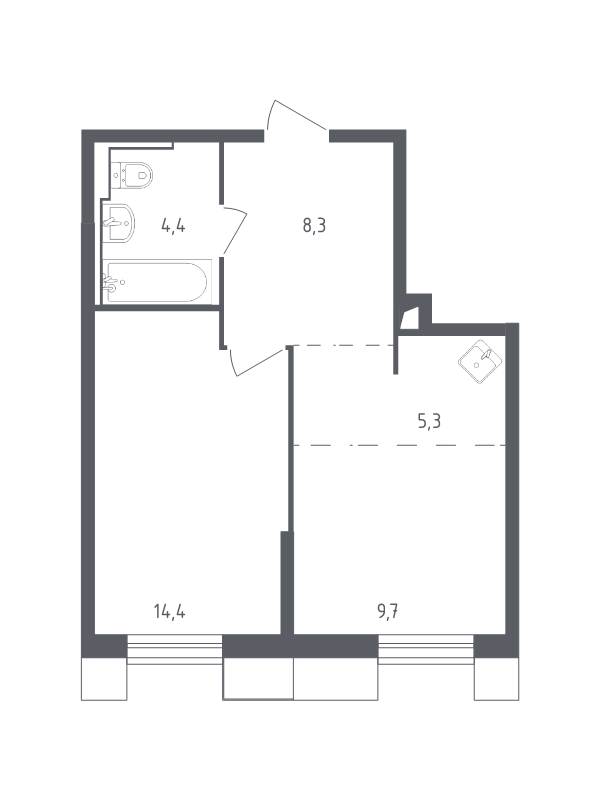 2 ккв (Евро) 41,6 м²