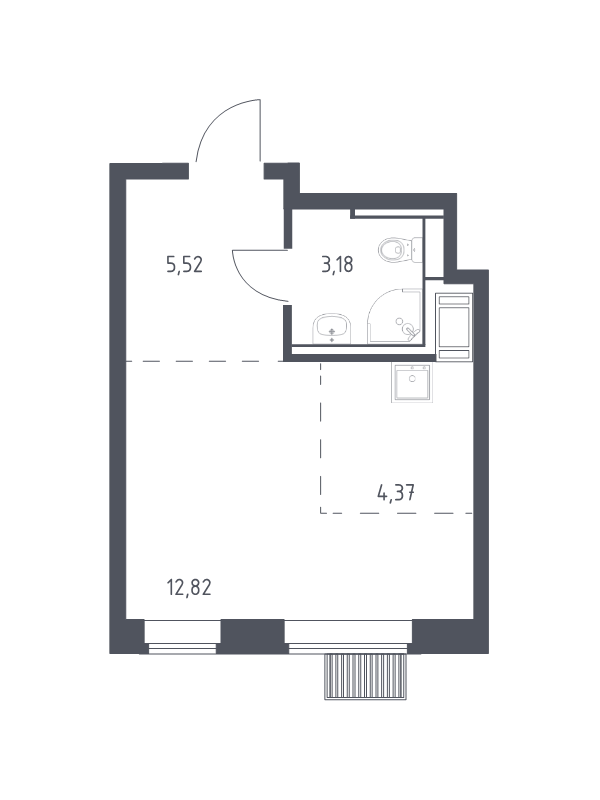 Студия 25,9 м²