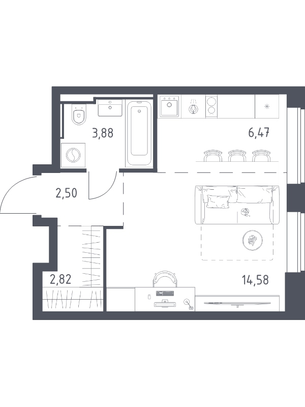 1 ккв 30,3 м²