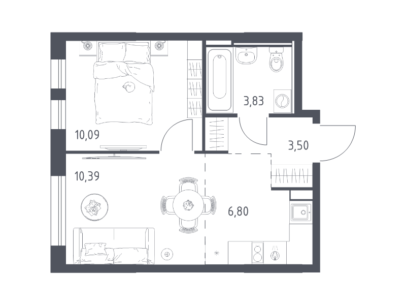 2 ккв (Евро) 34,6 м²