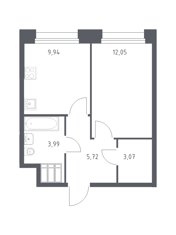 1 ккв 34,8 м²