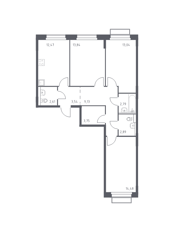 3 ккв 78,5 м²
