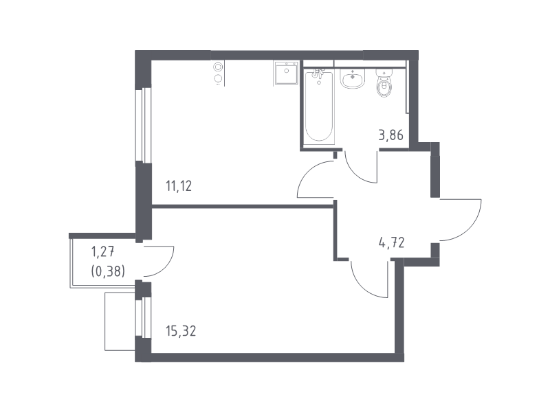 1 ккв 35,4 м²